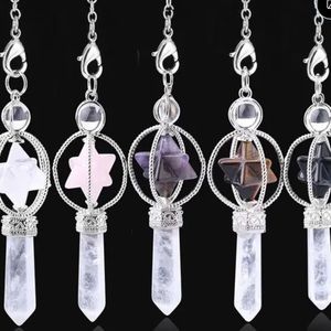 Tigers Eye and Clear Quartz Crystal Divination Pendulum